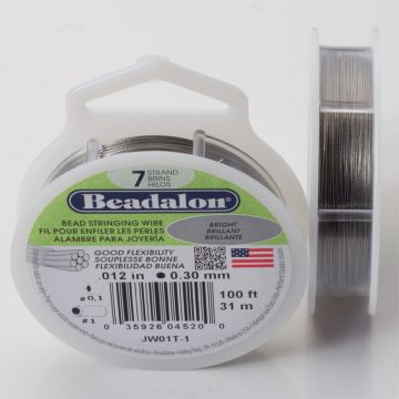 Linka stalowa Beadalon siedmiostrunowa 31m 0.3mm szara