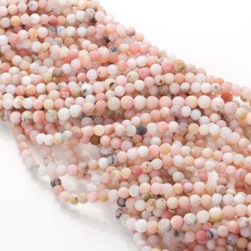 Opal różowy matowy kulki gładkie 4,5mm