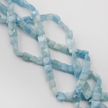 Akwamaryn kwadrat fasetowany nieregularny 9-12mm