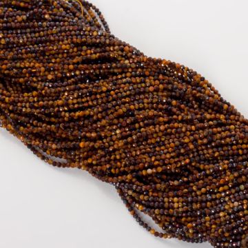 Tygrysie oko kulki fasetowane 2mm Tygrysie oko kulki fasetowane 2mm