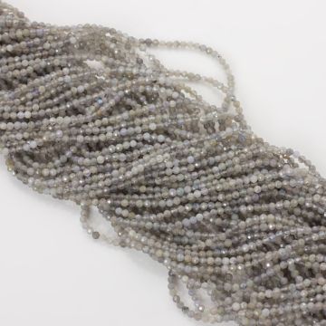 Labradoryt kulka fasetowana 2,5mm - na sznurze