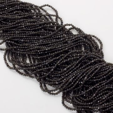 Obsydian srebrzysty kulki fasetowane 2mm - na sznury