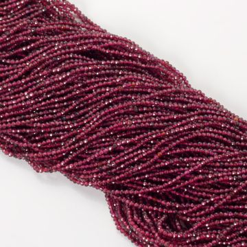 Granat kulki fasetowane 2mm