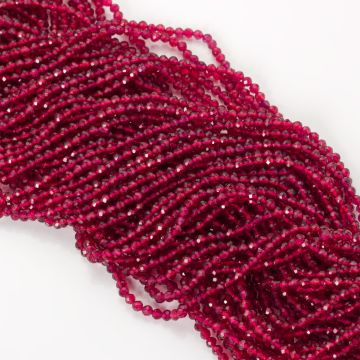 Rubin klarowany kulki fasetowane 3mm Rubin klarowany kulki fasetowane 3mm