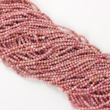 Rodonit kulki fasetowane 2mm Rodonit kulki fasetowane 2mm