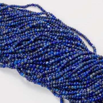 Lapis lazuli kulki gładkie 3mm