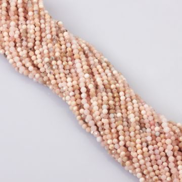 Opal różowy kulki fasetowane 3mm