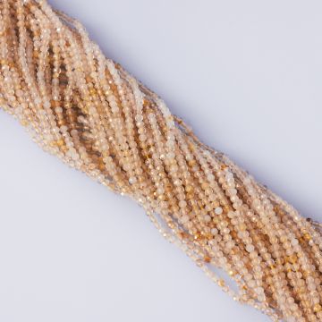 Kryształ górski z rutylem kulki fasetowane 2mm