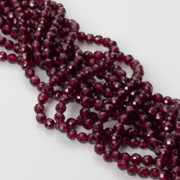 Granat kulki fasetowane 4mm