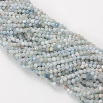 Akwamaryn kulki fasetowane 4mm