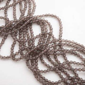 Kwarc dymny kulki fasetowane 3mm