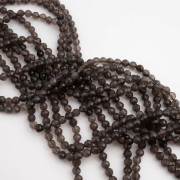 Kwarc dymny kulki fasetowane 4mm