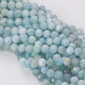 Akwamaryn kulki fasetowane 8mm