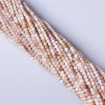 Opal różowy kulka fasetowana platerowana 3.5mm