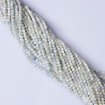 Akwamaryn kulka fasetowana platerowana 3.5mm