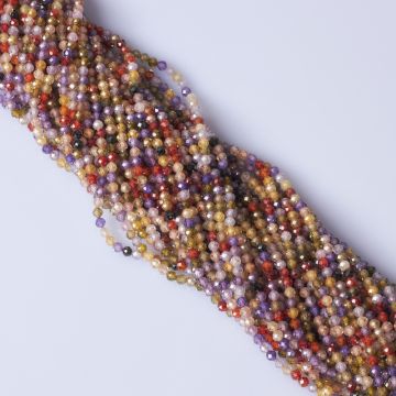 Cyrkonia kula fasetowana multikolor 3mm