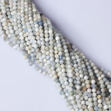 Akwamaryn kulka fasetowana 4mm