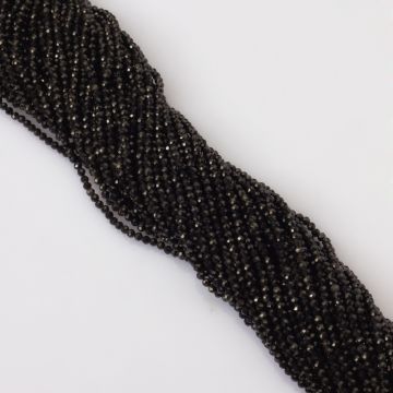 Czarny turmalin kulka fasetowana 2,5mm - na sznury