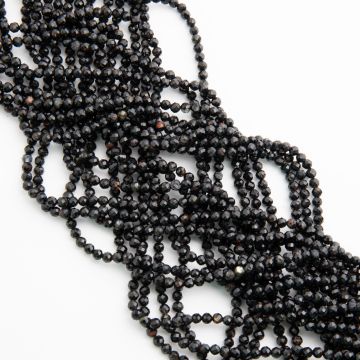 Czarny turmalin kulka fasetowana 3mm - na sznury
