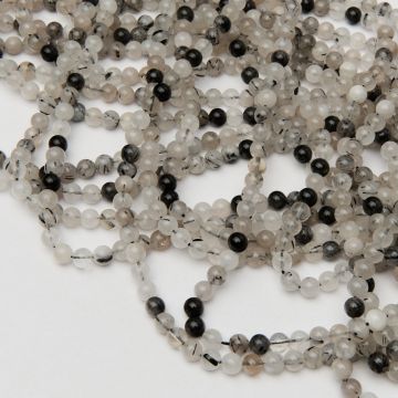 Kryształ górski z czarnym turmalinem kulka gładka 6,5mm