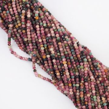 Turmalin naturalny oponka fasetowana 3,8-4x3mm