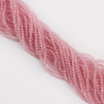 Kocie oko kulka fasetowana różowa 3mm