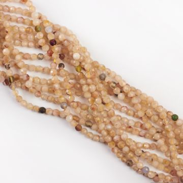 Kamień słoneczny kulka fasetowana 4mm