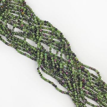 Zoisyt z rubinem kulka fasetowana 2,5mm