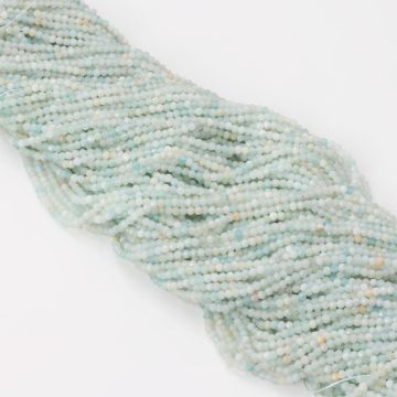 Amazonit kulka fasetowana 2mm - na sznurze Amazonit kulka fasetowana 2mm - na sznurze