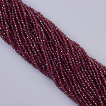 Granat kulka fasetowana 2.5mm - na sznurze