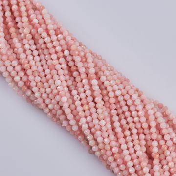 Opal różowy kulka fasetowana 3mm