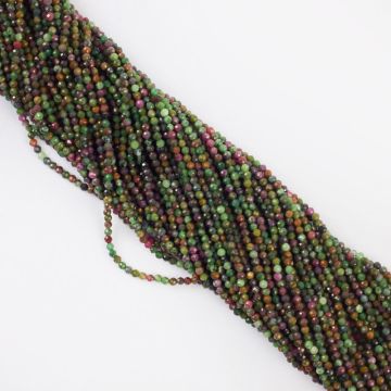 Rubin z zoisytem kulka fasetowana 2mm