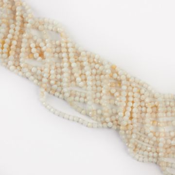 Muszla biała kulka fasetowana 4mm