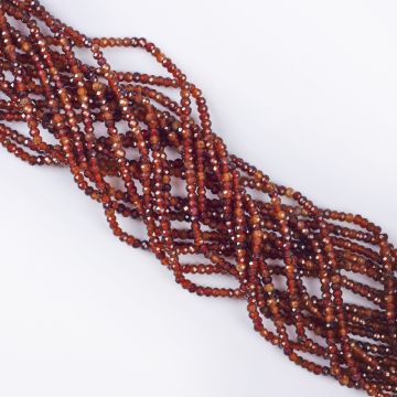 Pomarańczowy granat oponka fasetowana 3x2mm