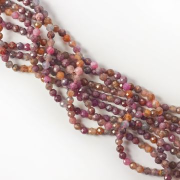 Naturalny rubin z szafirem kulka fasetowana 5mm