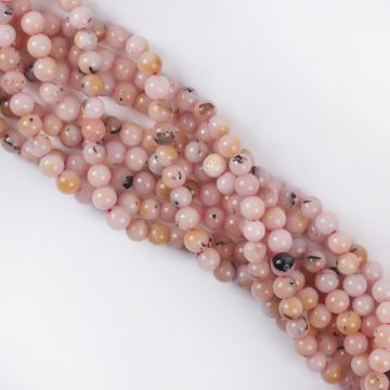 Opal różowy kulka gładka 6,5mm