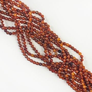 Granat pomarańczowy kulka fasetowana 4mm - na sznury