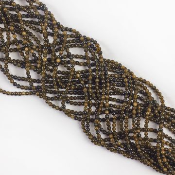 Złoty obsydian kulka gładka 2,5mm