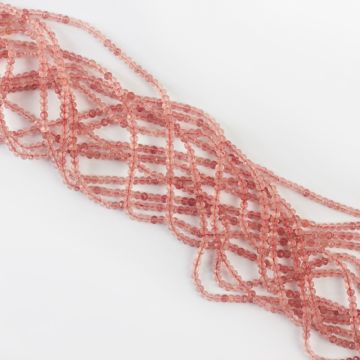 Kryształ górski truskawkowy oponka fasetowana 2x3mm