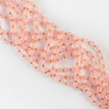 Kryształ górski różowy baryłka  fasetowana 6mm