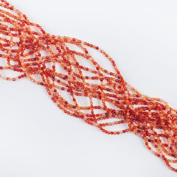 Agat karneolowy kulka fasetowana 2mm