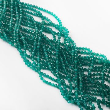 Kocie oko kulka fasetowana zieleń butelkowa 4mm