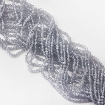 Kocie oko kulka fasetowana szara 4mm