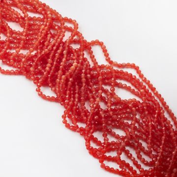 Kocie oko kulka fasetowana pomarańczowa 4mm