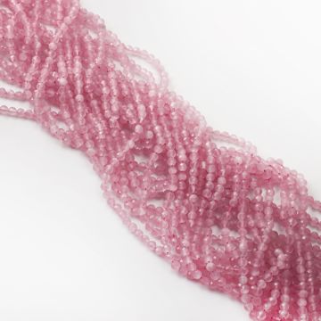 Kocie oko kulka fasetowana różowa 4mm Kocie oko kulka fasetowana różowa 4mm