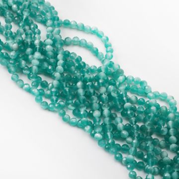 Kocie oko kulka fasetowana turkusowa 5,5mm