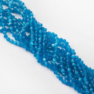 Kocie oko kulka fasetowana niebieska 5,5mm