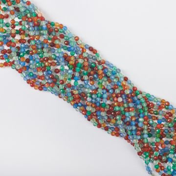 Agat multikolor kulka fasetowana 3mm