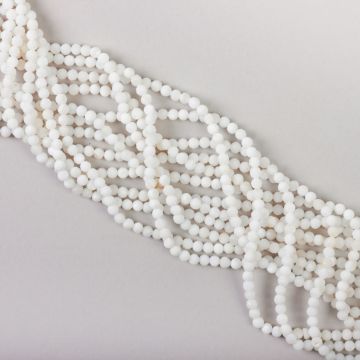 Muszla biała kulka fasetowana 3mm