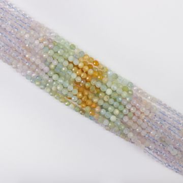 Morganit kulka fasetowana cieniowana 4mm